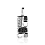Zinzi Mart Visser by ZINZI zilveren hanger wit zwart MVH3Z (zonder collier)