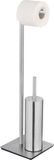 Wenko Toiletpapierstandaard met toiletborstel RECCO, 2in1, zilver