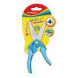 KEYROAD Schoolschaar met vergrendeling/schaar voor kinderen, 15,2 cm, 1 stuk, blister/gemengde kleuren, ergonomische handgreep van hoogwaardig kunststof, met afgeronde messen