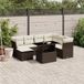 Maison Exclusive - Ensemble de meubles de jardin 8 pièces avec canapé et coussins, marron, en polyrotin