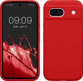 kwmobile telefoonhoesje geschikt voor Google Pixel 8a - Hoesje met siliconen coating - Smartphone case in klassiek rood