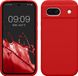 kwmobile telefoonhoesje geschikt voor Google Pixel 8a - Hoesje met siliconen coating - Smartphone case in klassiek rood