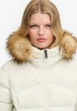 Superdry Fuji Jas Met Capuchon En Imitatiebont Dames Off White