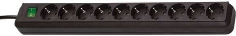 Brennenstuhl Eco-Line Multiprise - 10 prises - Noir - 3m - Avec interrupteur