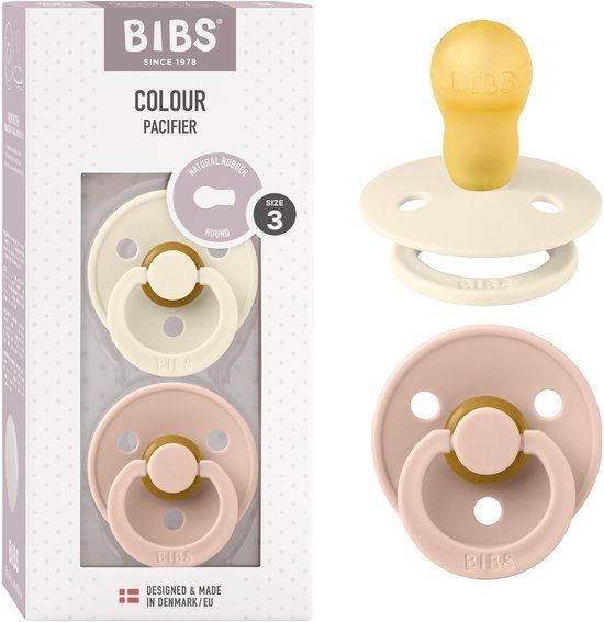 BiBS Colour Collection - Stage 3 Fopspeen - 18+ maanden - 2 stuks - Ivory / Blush