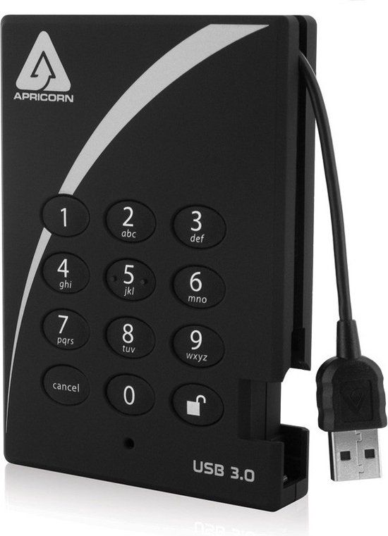 Apricorn Aegis Padlock - Externe Harde Schijf - 2 TB - Zwart