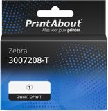 PrintAbout Huismerk Etiket 3007208-T Zwart op wit