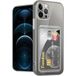 Ceezs coque de téléphone pour Apple iPhone 12 / 12 Pro coque transparente avec porte-cartes - espace pour cartes