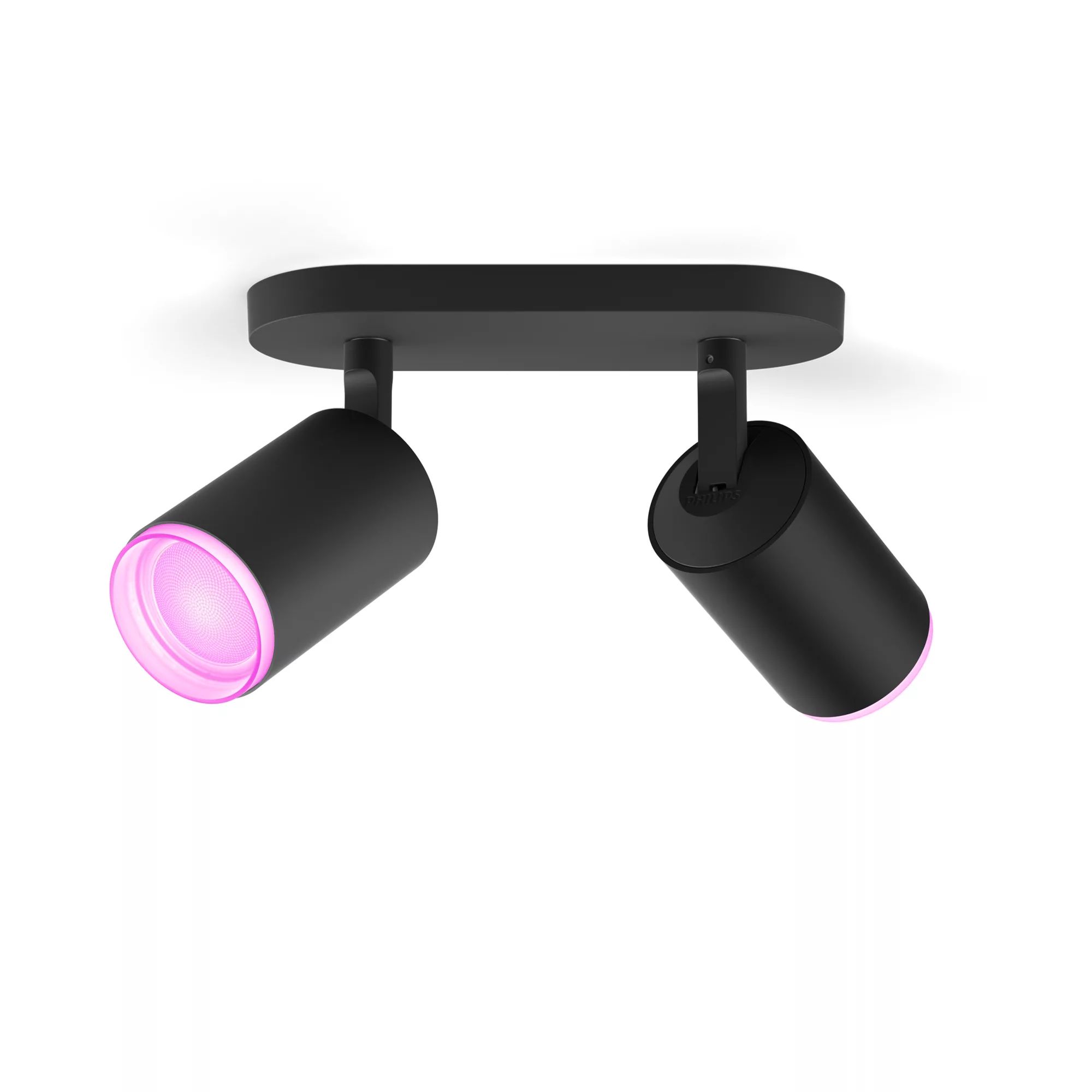Philips Hue Fugato Opbouwspot - Zwart - 2-spots - LED - RGB - Dimbaar