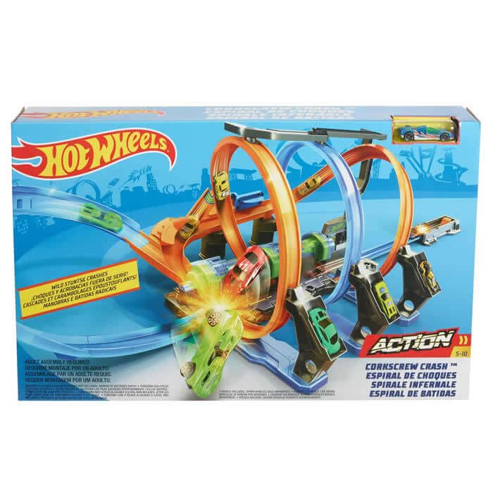 Hot Wheels Action Cars Korkenzieher Crash Trackset - FTB65