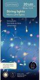 Lumineo MicroLED string 95cm zilver/zacht multi colour