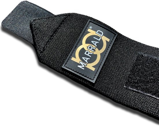 Marrald Gold Wrist Wraps - zwart polssteun brace band crossfit fitness krachttraining sporthandschoenen