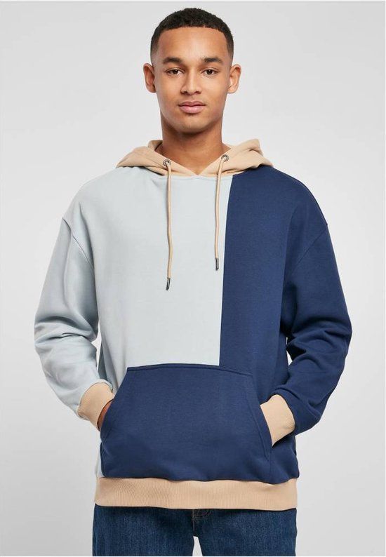 Urban Classics Oversized Color Block Hoodie - Men - Blue - M