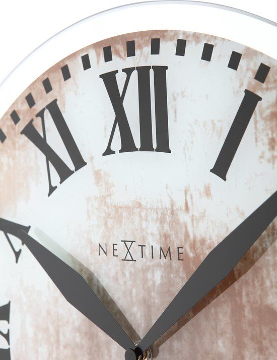 NeXtime Romana Wandklok - 43cm - Wit - Glas
