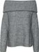 Vero Moda VMERA Gebreide pullover Off Shoulder Grijs Melange