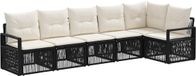 vidaXL Banc de jardin 6 personnes polyrattan noir