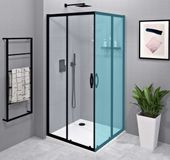Gelco Sigma Porte de douche - 100 cm - Noir mat/Verre transparent
