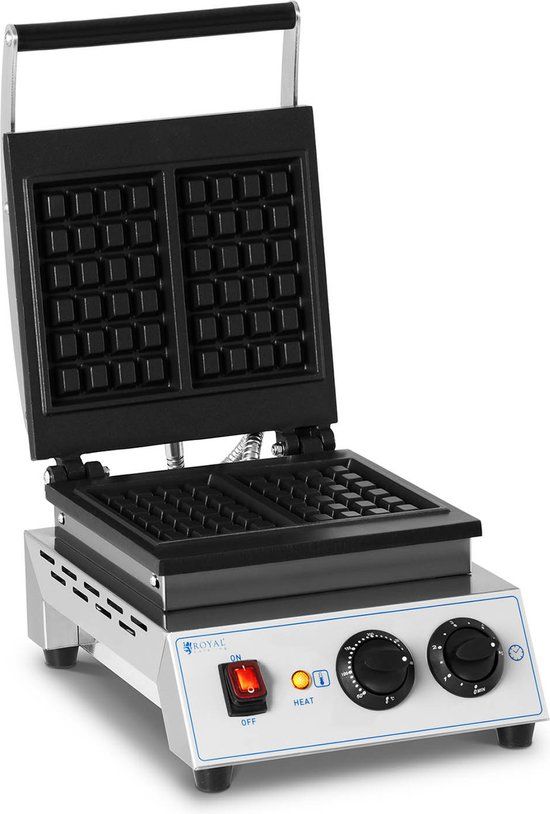Royal Catering Wafelijzer - Belgische Wafels - 1500 W - Zilver