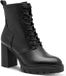 Tamaris Dames Enkellaarsje 1-25101-47 Zwart Leer/Synthetisch Maat 37 EU