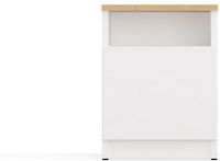 TOP E SHOP ModernLine Galax - Nachtkastje - Met deur - Tip-On opening - Wit met eiken blad