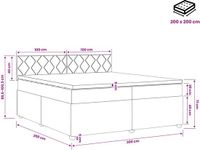 vidaXL Boxspringbed met matras, lichtgrijs, 200 x 200 cm, stof