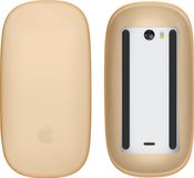 kwmobile Siliconen beschermhoes geschikt voor Apple Magic Mouse 1 / 2 - Zachte muis hoes - Meer grip - Deels doorschijnend - oranje