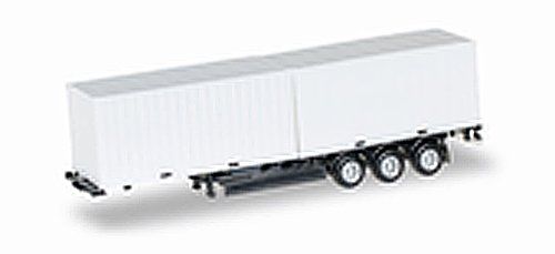 Herpa - Containerchassis kroon 40 voet met 2 x 20 voet container, miniatuurvoertuigen - 4013150346047