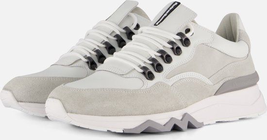 Merkloos Floris van Bommel SFM-10135 Lage Sneakers Heren Leer Wit Maat 45