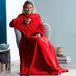 CelinaTex Knuffeldeken met mouwen, tv-deken, XXL, microvezel/fleece, 170 x 200 cm, rood