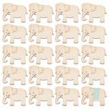 20 bobines en bois pour fil à broder, forme d'éléphant, 59x47 mm