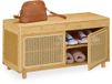 Merkloos Relaxdays Schoenenbank - Bamboe - Lichtbruin/Beige - 90 cm breed