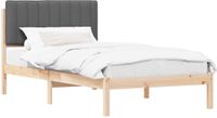 vidaXL Bedframe met gestoffeerd hoofdeinde, donkergrijs, 100 x 200 cm