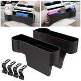 Icecat Bekerhouder voor in de auto, bekerhouder, PU-leer, auto-organizer, opbergdoos voor koffie, drank, fles, melk, tweedelige set voor hoofdbestuurder en passagiers