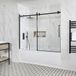 Hudson Reed Sandford Baignoire rectangulaire moderne - Pare-baignoire coulissant & tablier frontal - Noir - 170 x 75 cm