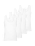 Uncover by Schiesser Women's White Cotton Lace Tank Top XXL (4-Pack)