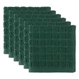 DII Massief Windowpane Vaatdoek Set, Katoenen Stof, Donkergroen, 12x12