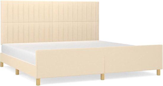 vidaXL Bedframe Stof Crèmekleurig 200x200 cm