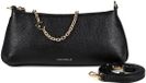 Coccinelle Leren schoudertas C-Me Chain Mini Bag Grained Leather Noir zwart