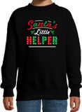 Bellatio Decorations Kersttrui voor kinderen - Santa little helper - zwart - 152/164
