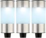Lumineo Set van 12x stuks solar tuinlamp/prikspot cilinder op zonne-energie 14 cm - koel wit