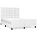 vidaXL Bedframe met hoofdbord, kunstleer, wit, 140x200 cm