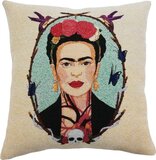 Olivephant Frida Kahlo Cushion Cover - Gobelin Fabric - 40x40cm - Multicolor