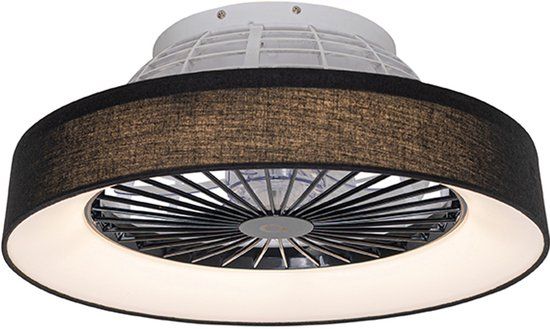 QAZQA Emily - LED Ceiling Fan with Lighting | Ø 47 cm - Black