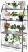Merkloos / Sans marque 4-Laags Plantenrek Voor Binnen En Buiten Zware Metalen Hoge Plantenstandaards Houderrek Voor Woonkamer Balkon En Tuin Zwart