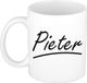 Bellatio Decorations Pieter Naam koffiemok - beker - met sierlijke letters - wit