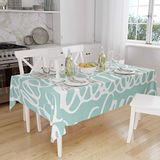 Bonamaison Tafelkleed, Anti-Mold, Sneldrogend, Waterdicht, 100% Polyester Tafellaken, Willekeurig patroon, 140 x 160 Cm - Ontworpen en Vervaardigd in Turkije