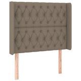 VidaXL Hoofdbord met randen 93x16x118/128 cm stof taupe