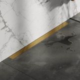 Brauer Douchegoot met Multifunctioneel Rooster en Flens Voor Wandmontage - 100 cm - Goud Geborsteld Pvd