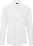 Hugo Boss BOSS Hank slim fit smoking overhemd - popeline - wit - Strijkvriendelijk - Boordmaat: 37
