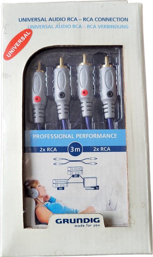 Grundig 2x RCA naar 2x RCA - 3 meter